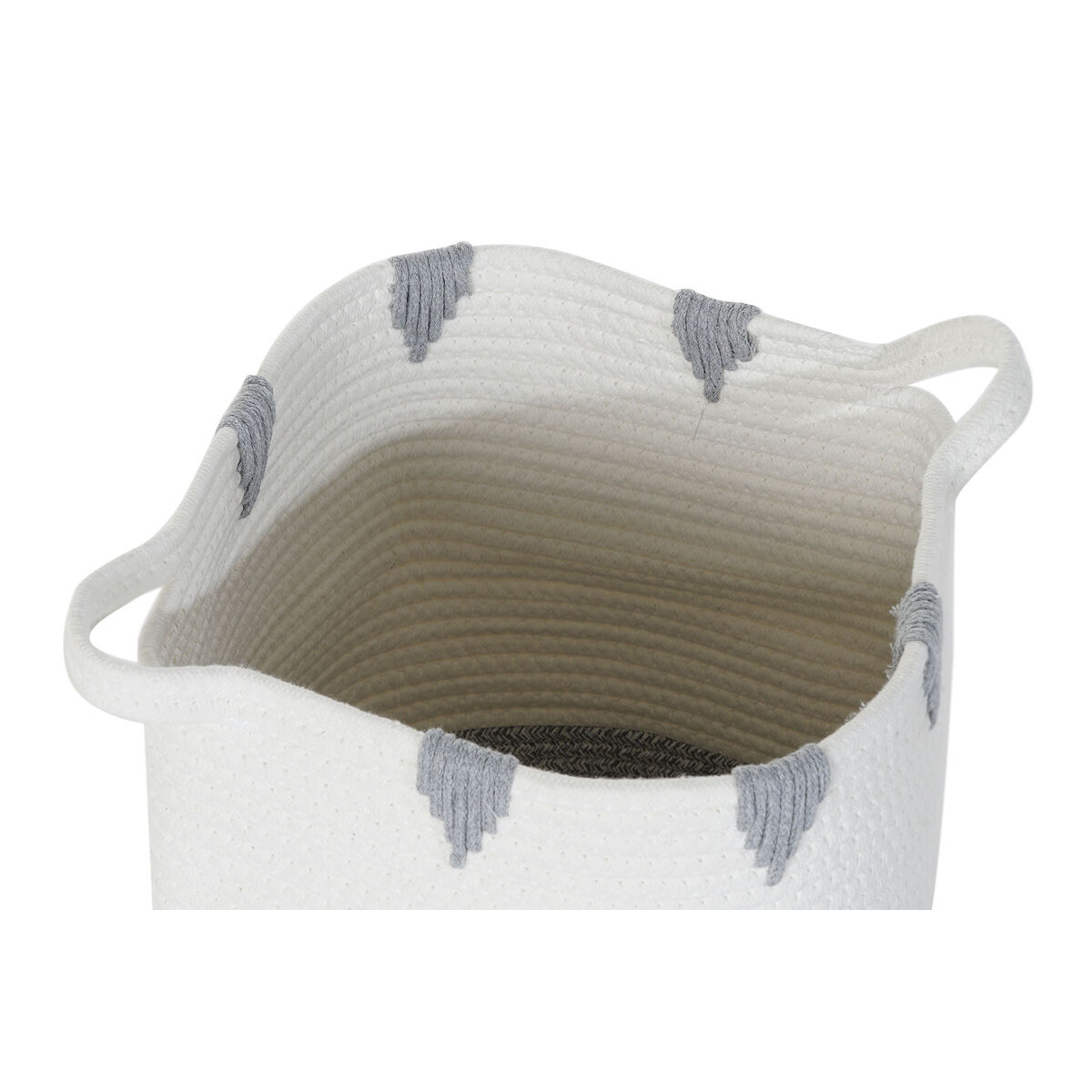 Korbsatz DKD Home Decor Weiß Schwarz Grau Senf (3 Stück)